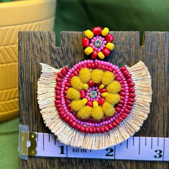 Colorful beaded & fringe earrings ๐โค๏ธ๐ excellent condition - Picture 4 of 5